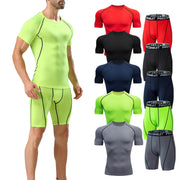 Gym Tight Training Clothing Workout Jogging Sports Set Fitness Men's Compression Thin Underwear Top Shorts Sportswear