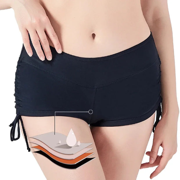 Girls Menstrual Swim Bottoms 4-Layer Leakproof Swimwear Waterproof Bikini Beach Pants Summer Swimming Period Panties Boxers