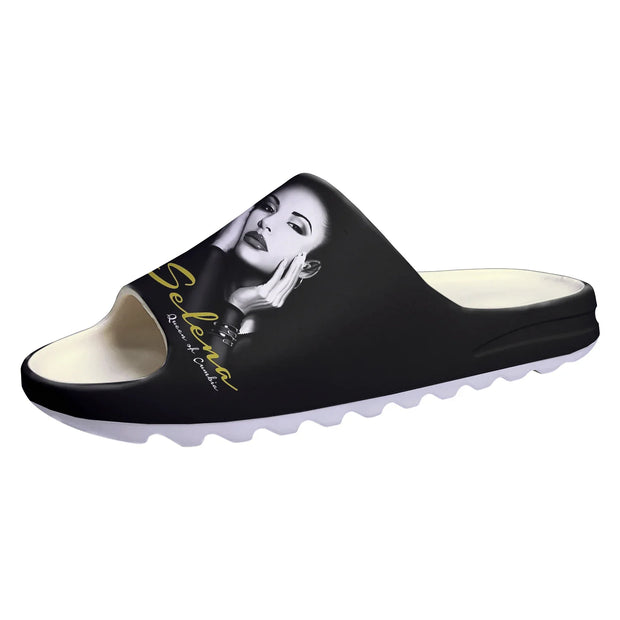 Singer Selena Quintanilla Soft Sole Sllipers Home Clogs Step On Water Shoes Mens Womens Teenager Step in Customized Sandals