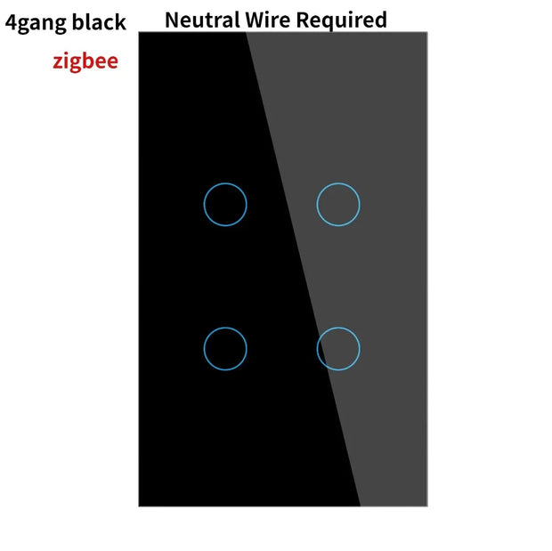 Melery Zigbee Smart Light Switch with/without Neutral Wire Wall Touch Sensor Glass Panel Voice Remote by Tuya Alexa Google Home