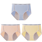 3pcs Girl Menstrual Panties Women's Physiological Briefs Ladies Period Leak Proof Panty High Waist Cotton Underwear