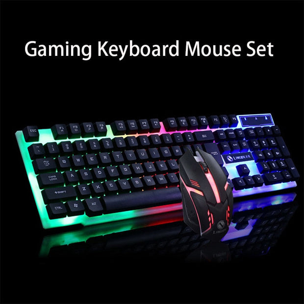 Gaming Keyboard Mouse Glowing Set