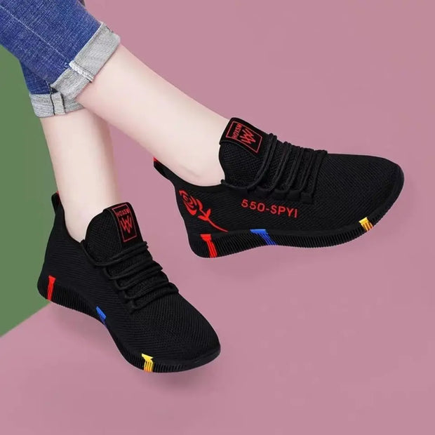 Women's Breathable Non-slip Platform Fashion 2023 Autumn New Casual Shoes Korean Running Shoes Black Sneakers shoes for women