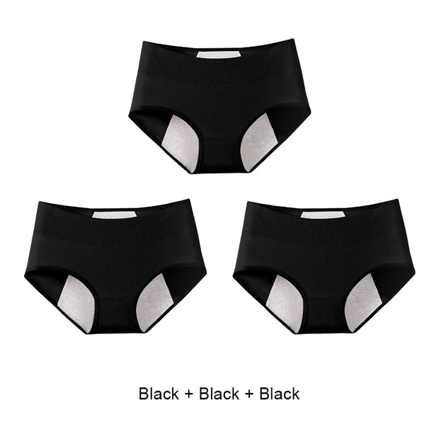 3PCS Women's Menstrual Panties for Urinary Incontinence Woman Anti Leak Panties Briefs Period Pants Underwear Cotton Brief Proof