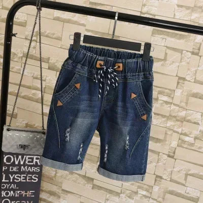 Large Size Women Fat MM Summer Students Denim Shorts Female Five Points Wide Leg Harem Trousers MZ1573