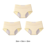 3PCS Women's Menstrual Panties for Urinary Incontinence Woman Anti Leak Panties Briefs Period Pants Underwear Cotton Brief Proof