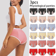 3pcs Girl Menstrual Panties Women's Physiological Briefs Ladies Period Leak Proof Panty High Waist Cotton Underwear