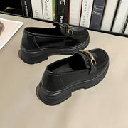 Hight Quality 2025 Spring New Business Casual Style Black Patent Leather Loafer For Women's Daily Dress Height Increasing Shoes