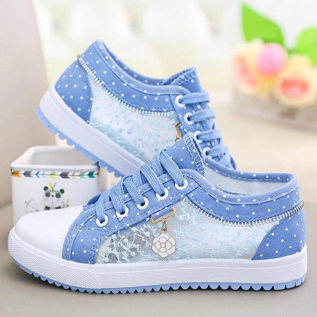 2022 New Arrival Girls Summer Shoes Low Top Mesh Breathable Sneakers Students Flats Shoes Print Women Casual Shoes Ladies Sandal