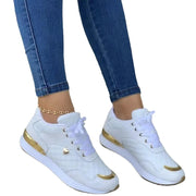 Platform Women Sneakers 2024 New Fashion Lace Up Ladies Casual Flats Outdoor Running Walking Shoes Comfortable Female Footwear