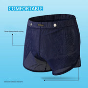 Men's Athletic Shorts Ice Silk Mesh Perforated Breathable High Stretch Aloe Pants Underwear