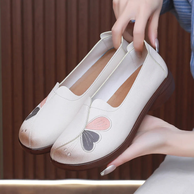 2025 Spring New Women's Casual Leather Shoes Korean Edition Small Single Shoes Fashion Women's Shoes Lightweight Soft soled Comf