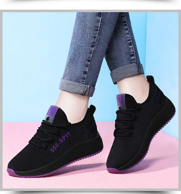 Women's Breathable Non-slip Platform Fashion 2023 Autumn New Casual Shoes Korean Running Shoes Black Sneakers shoes for women