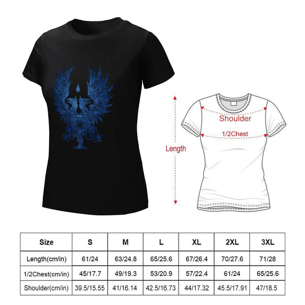 Dragon Age: Grey Warden Blue T-Shirt Female clothing cute tops lady clothes aesthetic clothes summer clothes for Women