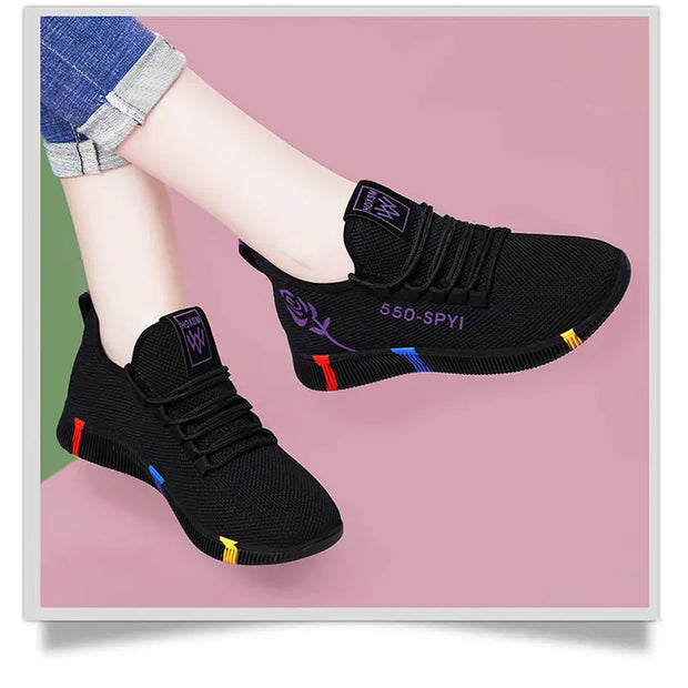 Women's Breathable Non-slip Platform Fashion 2023 Autumn New Casual Shoes Korean Running Shoes Black Sneakers shoes for women