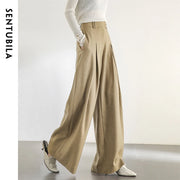 SENTUBILA Women Wide Leg Pants Office Lady Work Wear Trouser 2025 Spring Fashion Elegant Commute Full-length Pants 133K51993