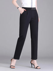 2022 Women Spring Autumn Trousers Suits High Waisted Pant Fashion Office Lady Black Elegant Casual Famale Pencil Pants S-5XL