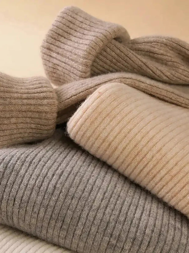 Women Fall Turtleneck Sweater Knitted Soft Pullovers Cashmere Jumpers Basic Soft Sweaters For Women 2024 Autumn Winter