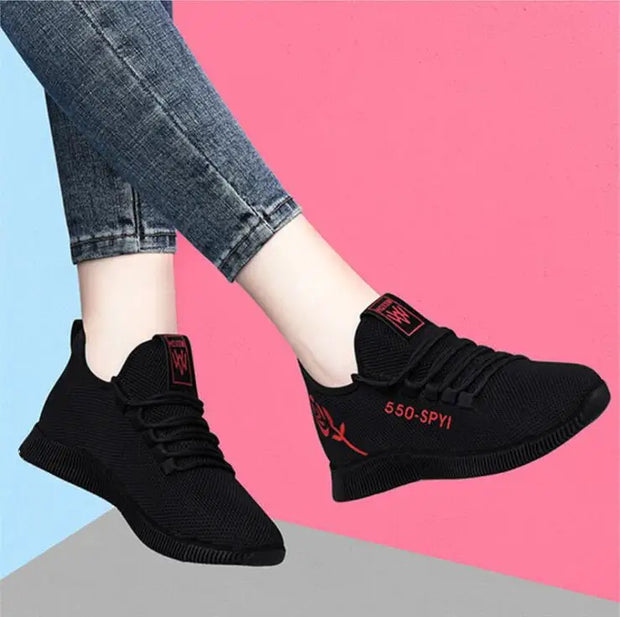 Women's Breathable Non-slip Platform Fashion 2023 Autumn New Casual Shoes Korean Running Shoes Black Sneakers shoes for women