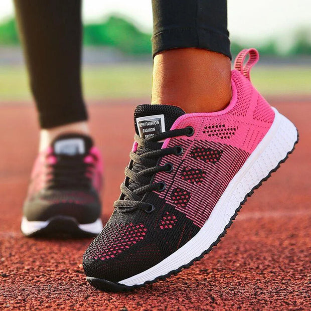 Breathable Women's Sneakers 2024 New Fashion Outdoor Comfortable Sneakers Women Mesh Fabric Lace Up Female Footwear Women Shoes