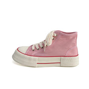 Woman plimsolls laced up platform trainers girls espadrilles fashion sports shoes New pink canvas shoes women's high top sneaker