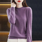 Autumn And Winter Cashmere Sweater Women's Crew Neck Pullover Casual Knitted Top Women's Short Undercoat Fashion 18 Colors