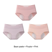 3PCS Women's Menstrual Panties for Urinary Incontinence Woman Anti Leak Panties Briefs Period Pants Underwear Cotton Brief Proof