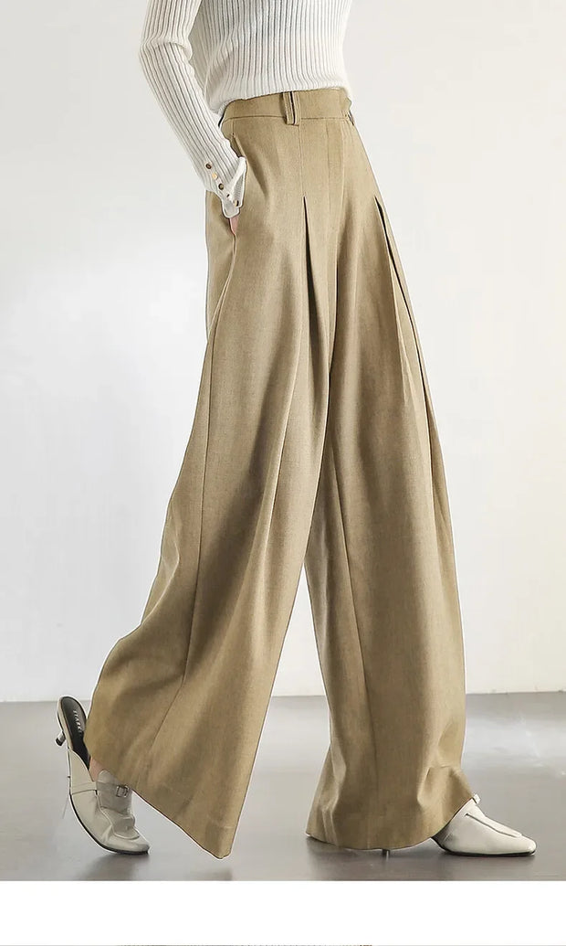 SENTUBILA Women Wide Leg Pants Office Lady Work Wear Trouser 2025 Spring Fashion Elegant Commute Full-length Pants 133K51993