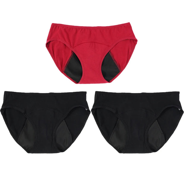 3PCS Cotton Menstrual Panties Leak Proof Briefs Women Physiological Pants Female Quick-dry Underwear Plus Size M-3XL