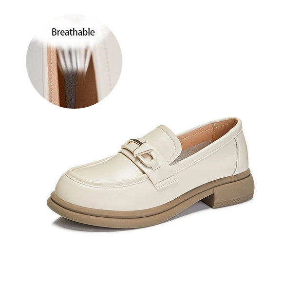 Spring Autumn Women's Shoes Female Genuine Leather Slip-on Loafers Ladies Office Work Thick Sole Shoe Ladies Casual Penny Loafer