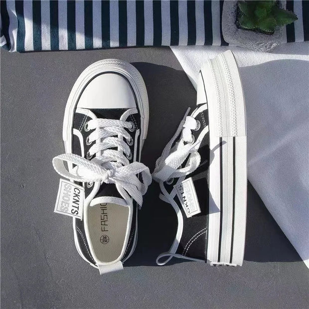 2024 New Women Shoes Casual Height Increasing Platform Canvas Shoes Women Summer Outer Sneakers Slip on Sandals Vulcanize Shoes