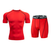 Gym Tight Training Clothing Workout Jogging Sports Set Fitness Men's Compression Thin Underwear Top Shorts Sportswear