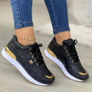 Platform Women Sneakers 2024 New Fashion Lace Up Ladies Casual Flats Outdoor Running Walking Shoes Comfortable Female Footwear