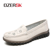 OZERSK Summer Women's Small White Shoes Non-Slip Hollow Breathable Ladies Casual Lightweight Soft Sole Single Shoes Size 35-41