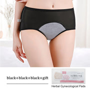 3pcs Leak Proof Menstrual Panties+Herbal Gynecological Pads Women Sanitary Panties  Plus Size Physiological Waterproof Briefs