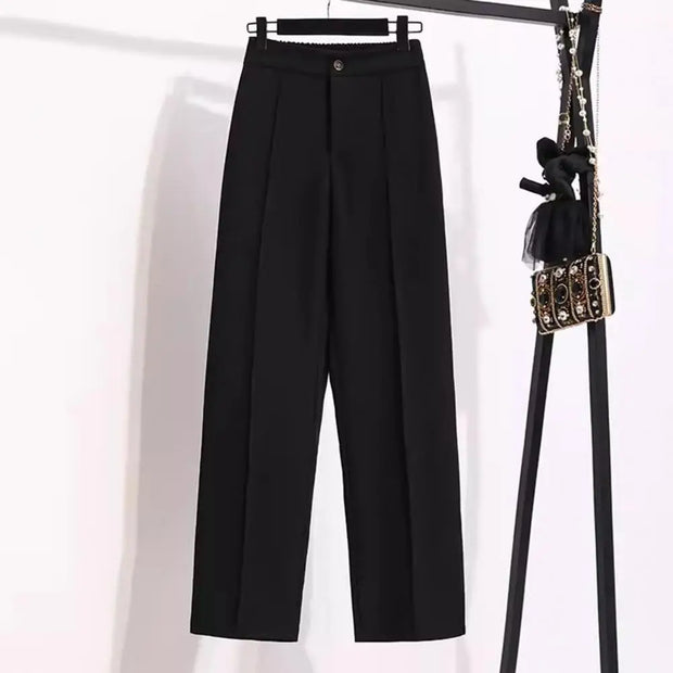 Fashion Office Wear High Waist Pants For Women Formal Pants Office Outfits Suit Trousers Black Ladies Dress Pants Workwear 2024