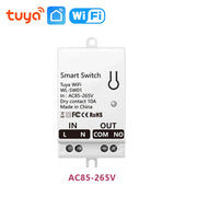 Tuya WiFi Smart Switch Module Dry Contact 10A Smart Home DIY Breaker Relay DC 8-40V AC 85-265V Works with Alexa Google Assistant