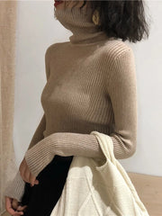 Turtleneck Sweater Womens 2024 Autumn Winter Tops Korean Slim Women Pullover Jumper Knitted Sweater Pull Femme Hiver Truien