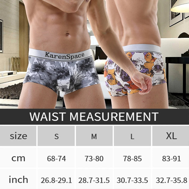 2024 Hot Selling Men's Underwear Fashion Printed Men's Underwear Breathable and Comfortable Boxing Athlete Underwear