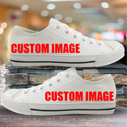 Custom Made Sunflower American Flag Design Lightweight Canvas Low Top Shoes Outdoor Walking Footwear Soft Sole Casual Sneakers