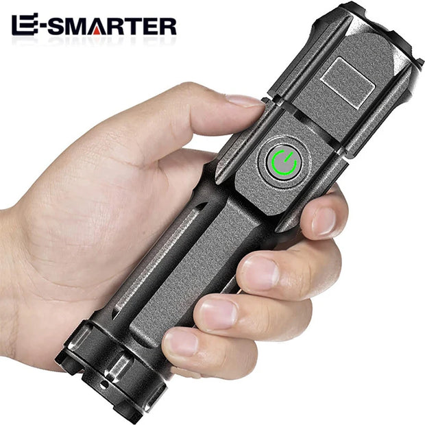 Telescopic Zoom Tactical Flashlights Rechargeable LED Torch 4 Lighting