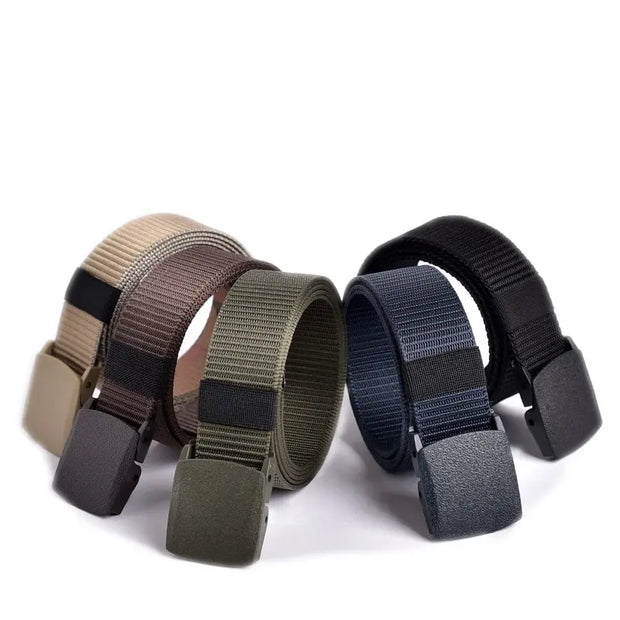 Men Non Metal Plastic Steel Buckle Belt Outdoor All Match Belt for