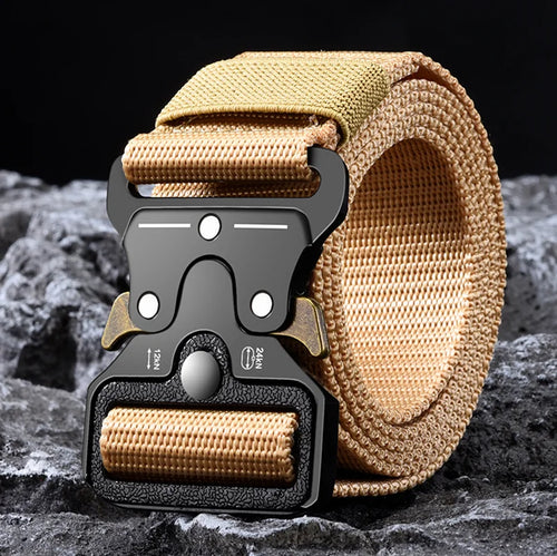 125cm Men's Belt Outdoor Hunting Multifunctional Belt Buckle