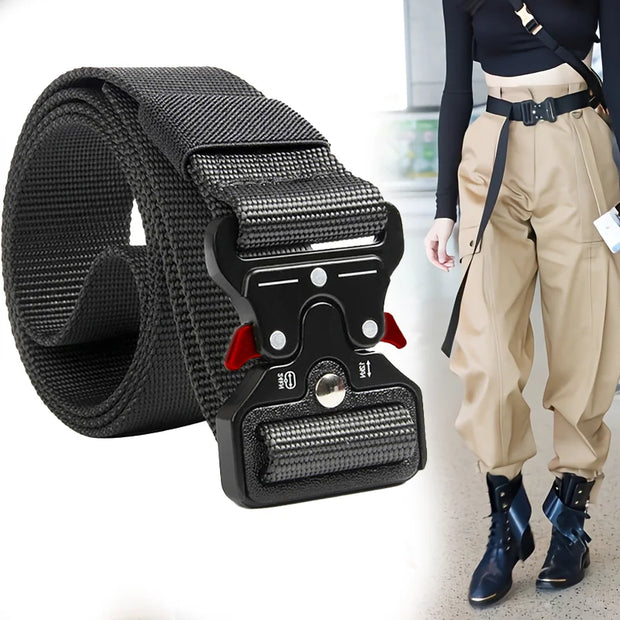 125cm Men's Belt Outdoor Hunting Multifunctional Belt Buckle