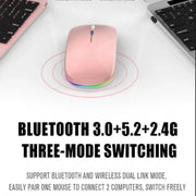 Tablet Phone Computer Bluetooth Wireless Mouse Charging Luminous 2.4G