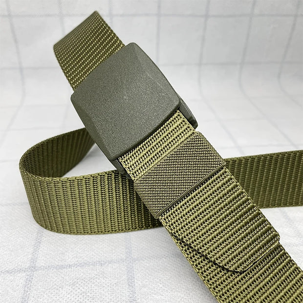 Metal Free Nylon Belt, MEN'S Tactical Woven Plastic Buckle Belt