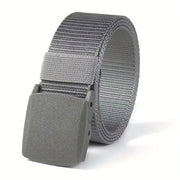 Men's Canvas Belt Plastic Buckle Metal-Free Tactical Waist Belt