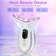 Rechargeable Face and Neck Massager with 7 Colours LED and Heat Mode,