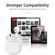 Pro4 TWS Bluetooth Earphone 9D Stereo Wireless Headphone In-Ear HiFi