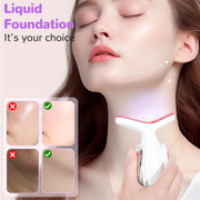 Rechargeable Face and Neck Massager with 7 Colours LED and Heat Mode,